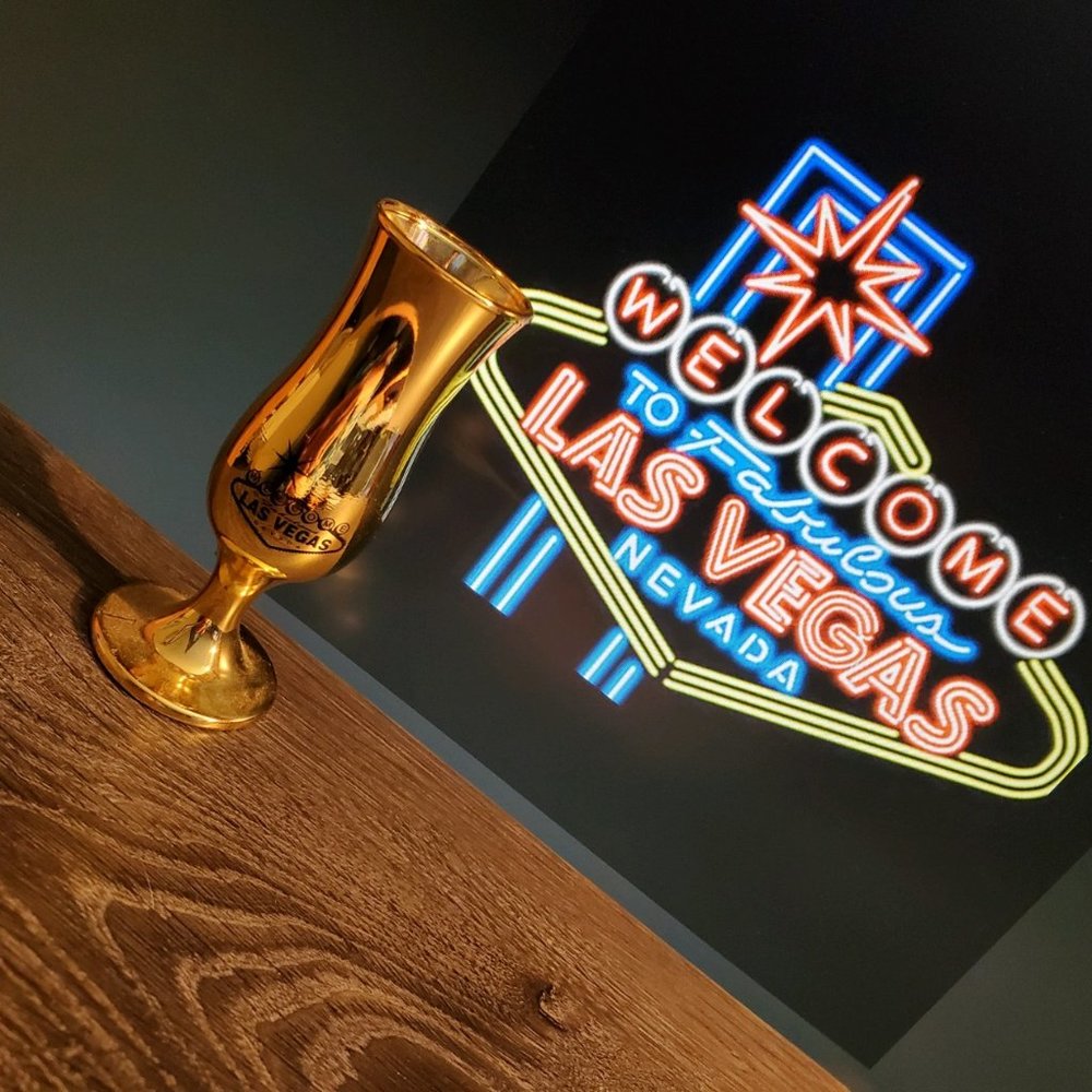 Las Vegas Gold Goblet Style Shot Glass